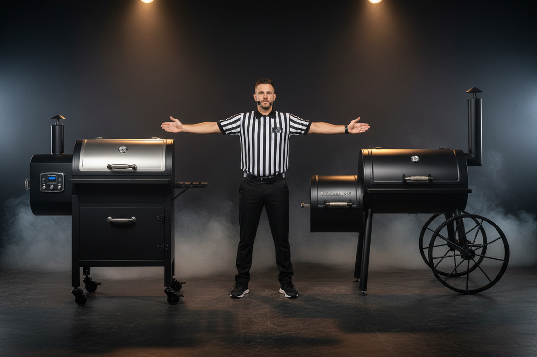 Z Grills wood pellet smoker grill on a clean background — Smokers vs. Pellet Grills comparison