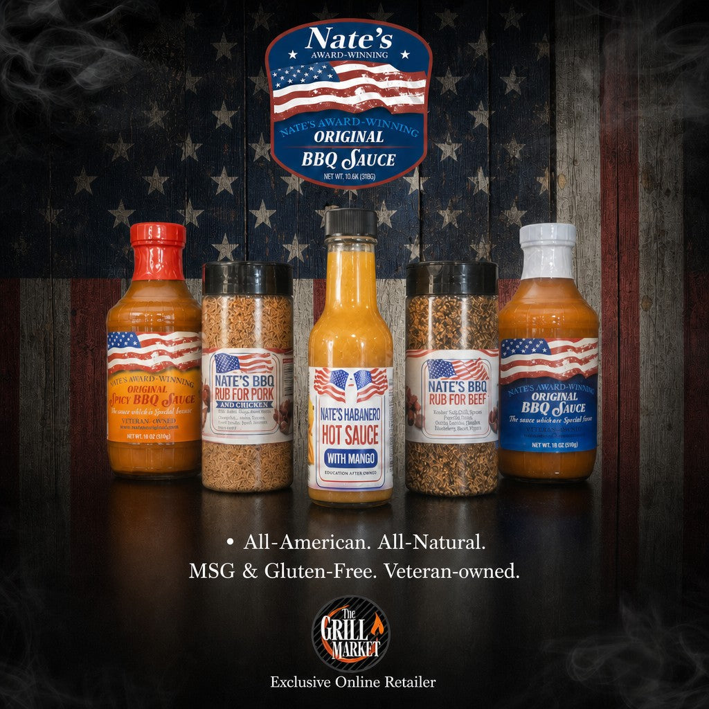 Nate's BBQ full product line - sauces, hot sauce, and rubs