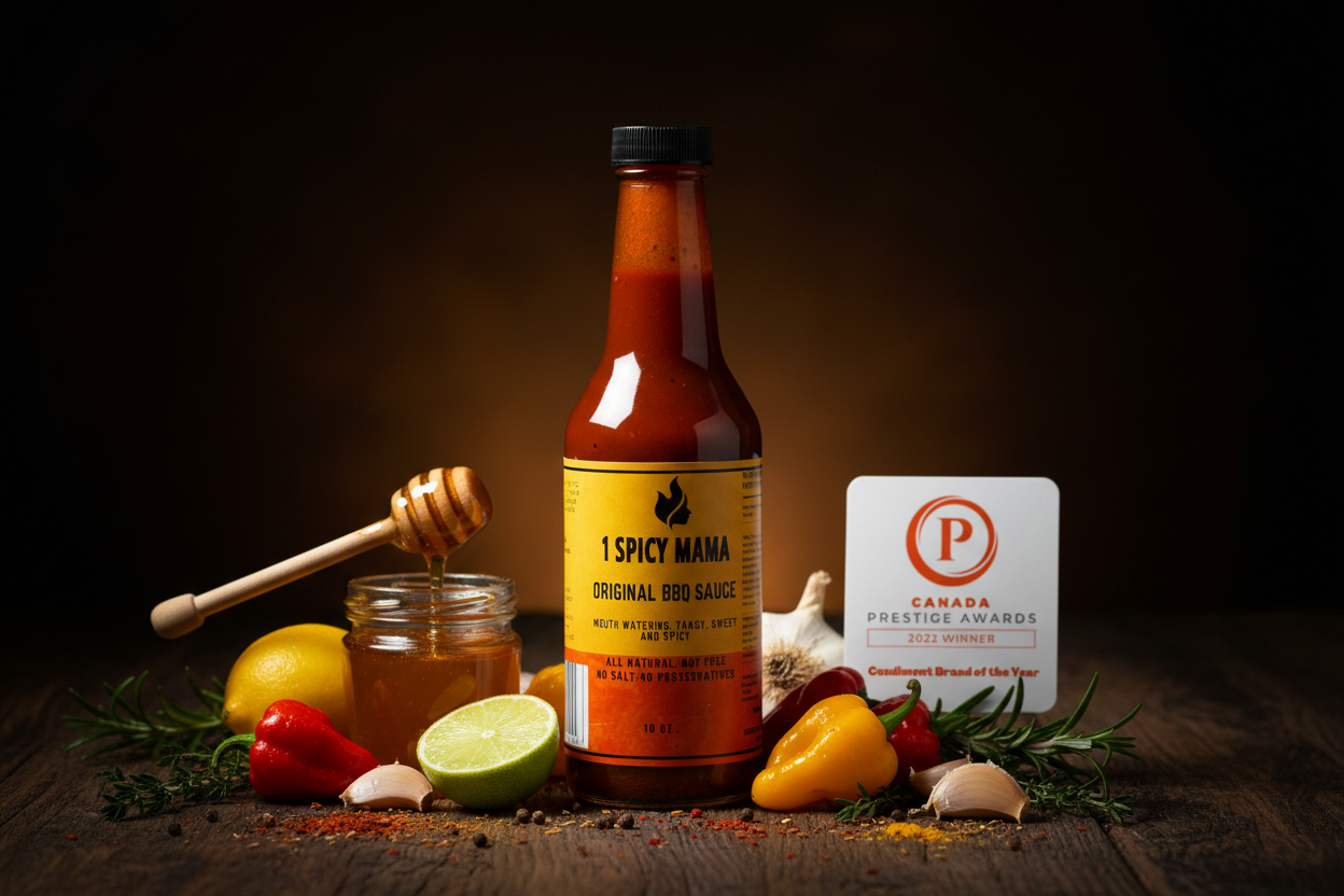 1 Spicy Mama Original BBQ Sauce Award Ingredient Scene