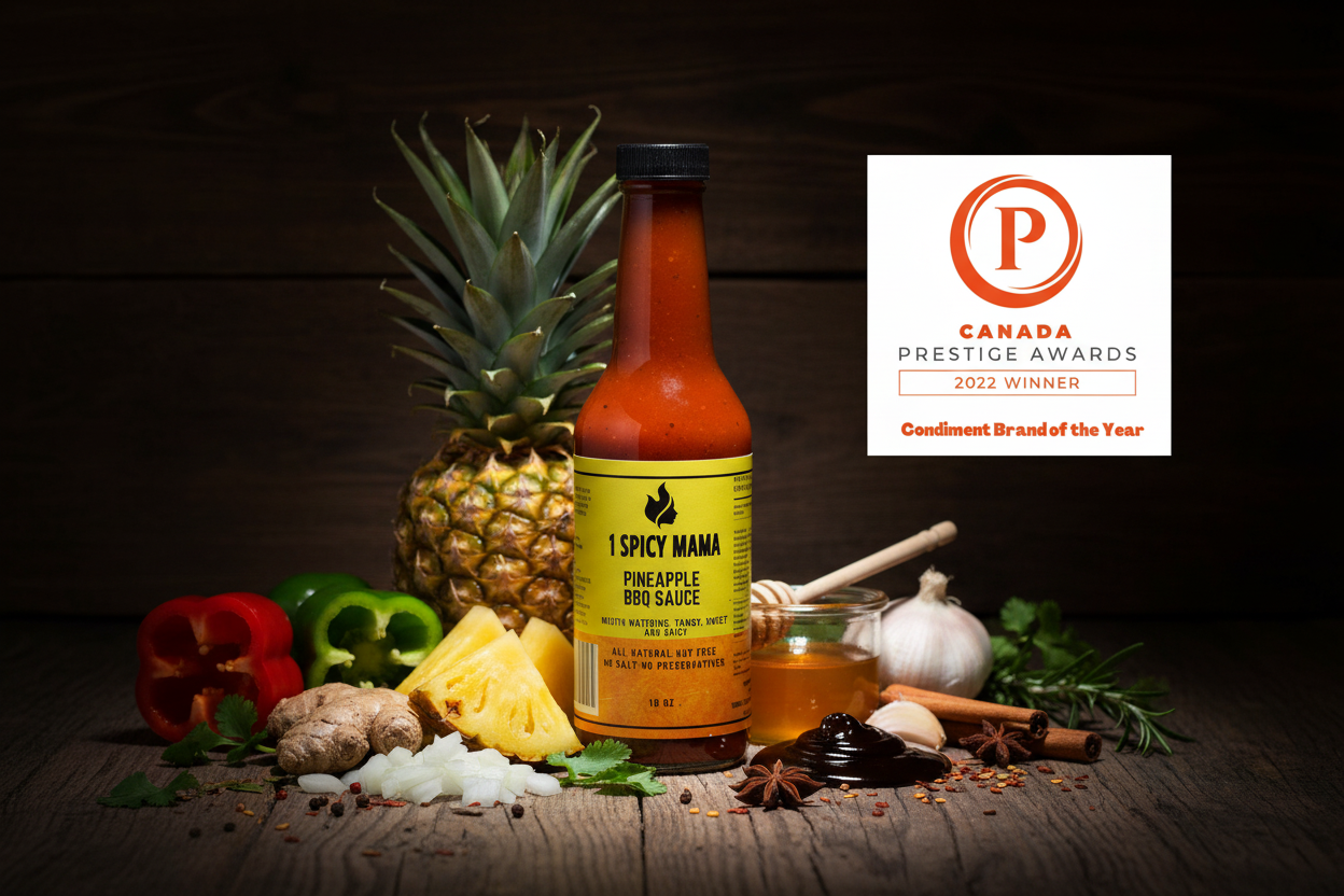 1 Spicy Mama Pineapple BBQ Sauce Award Ingredient Scene