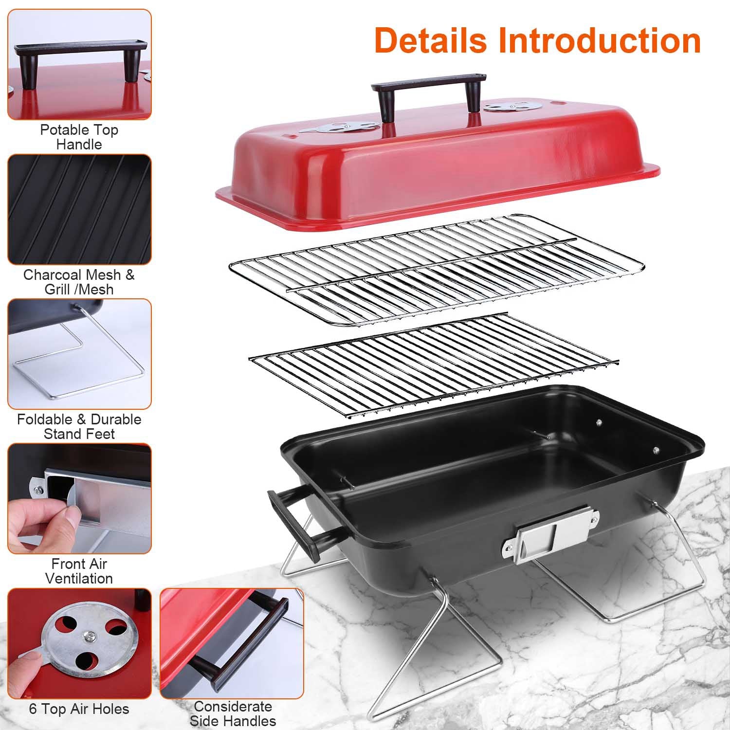Portable Outdoor Tabletop Charcoal Grill