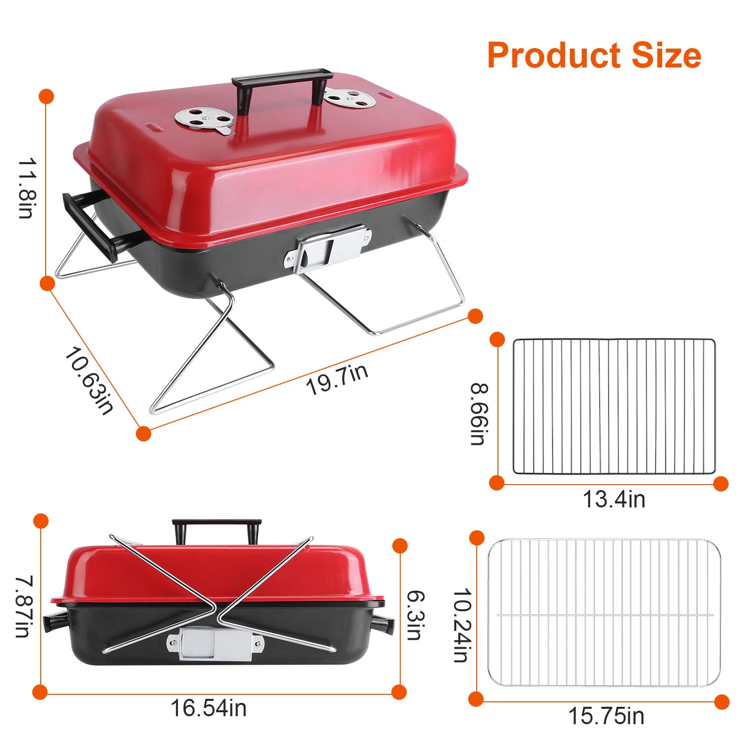 Portable Outdoor Tabletop Charcoal Grill