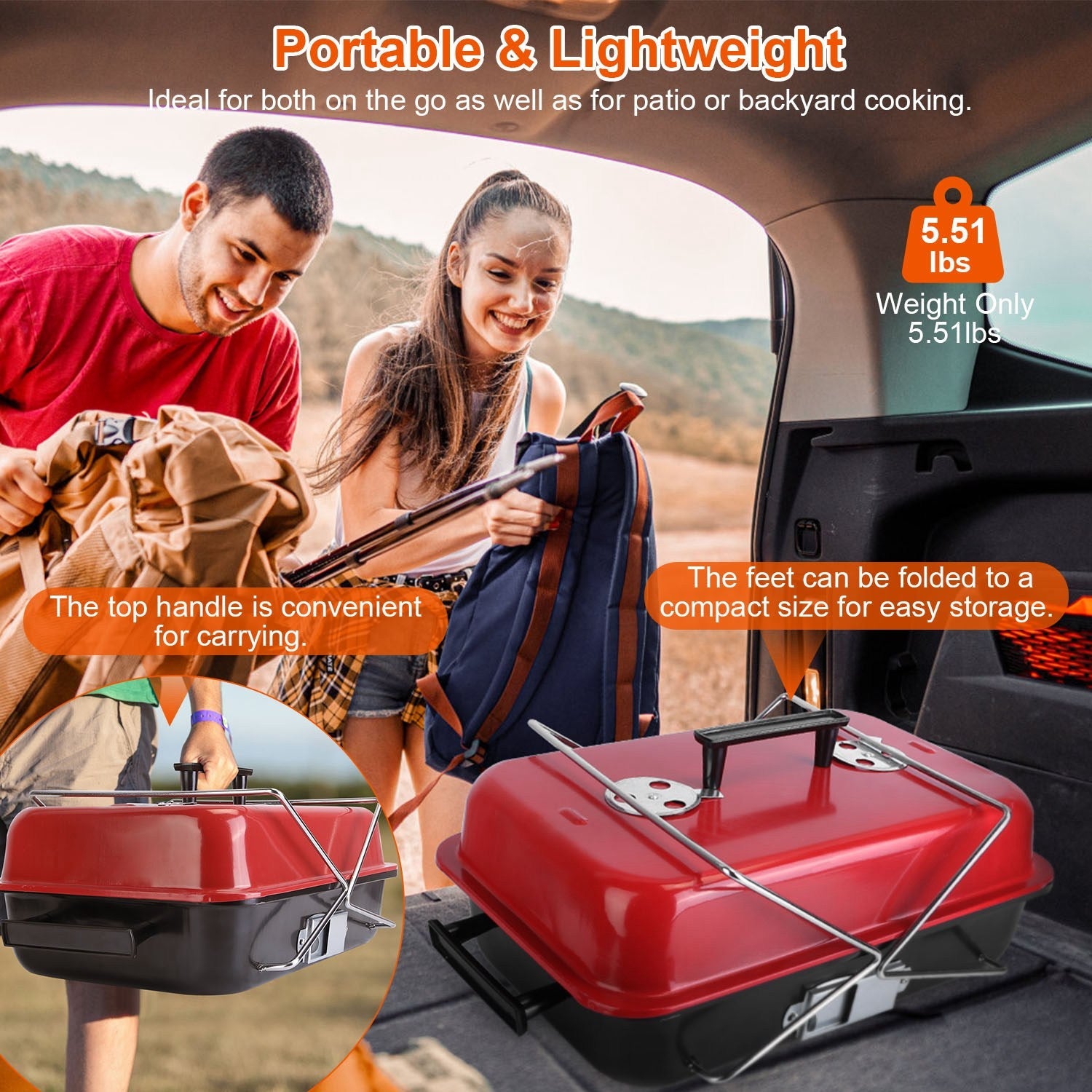Portable Outdoor Tabletop Charcoal Grill
