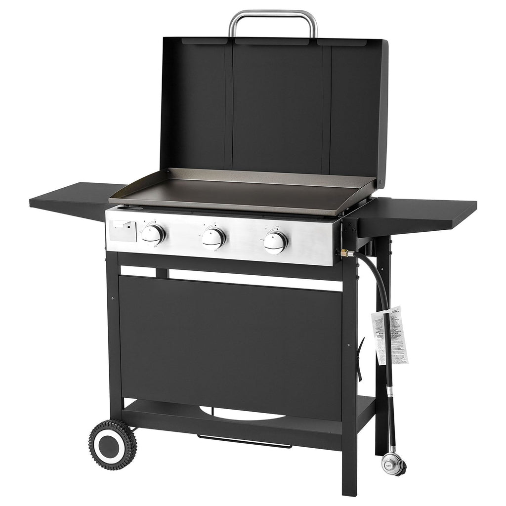 3-Burner Flat Top Grill- 33,000 BTU's - Propane Griddle With Wheels