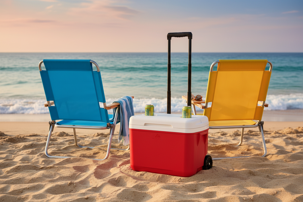 30 Quart Wheeled Cooler Beach Lifestyle