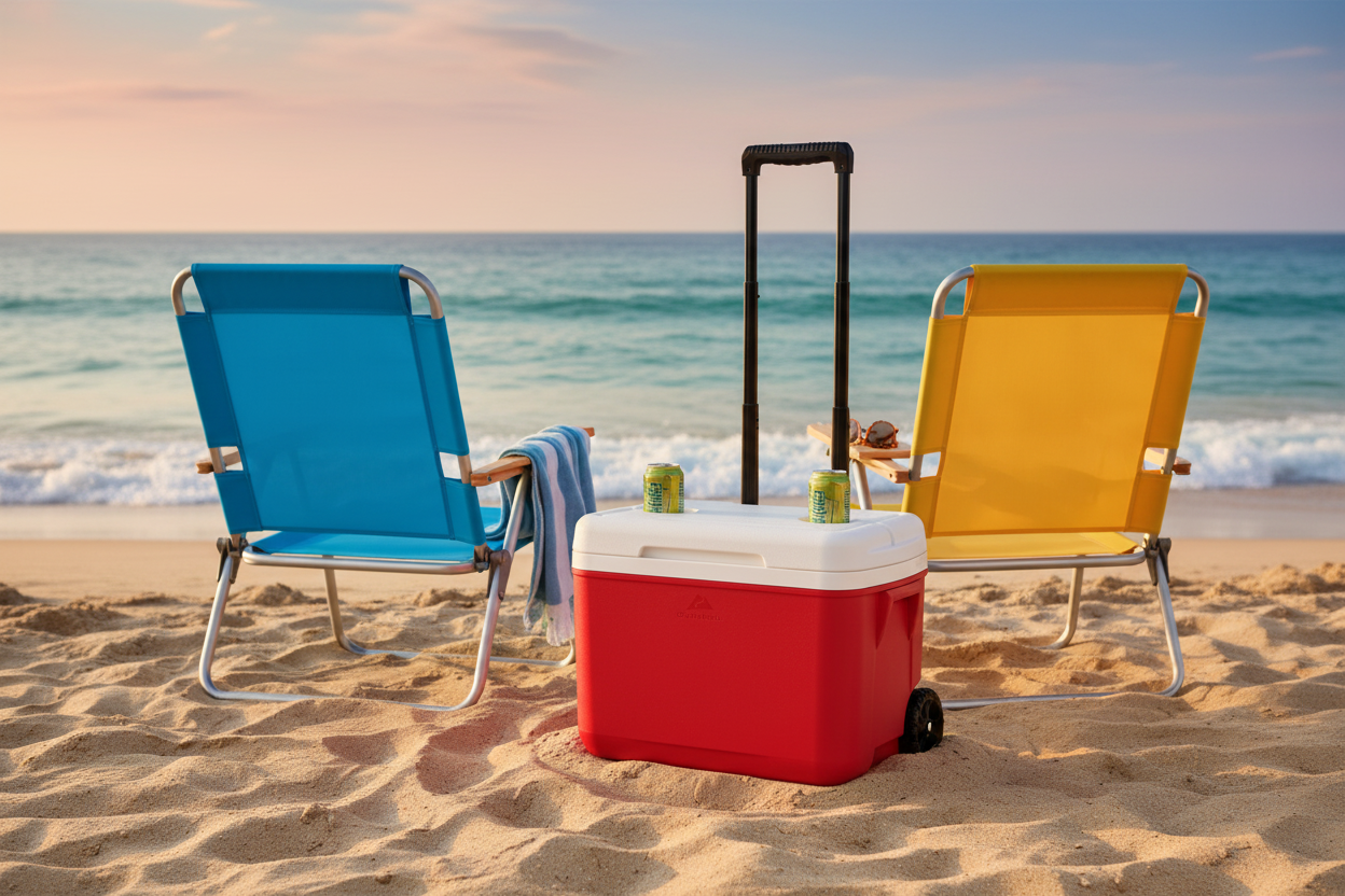 30 Quart Wheeled Cooler Beach Lifestyle