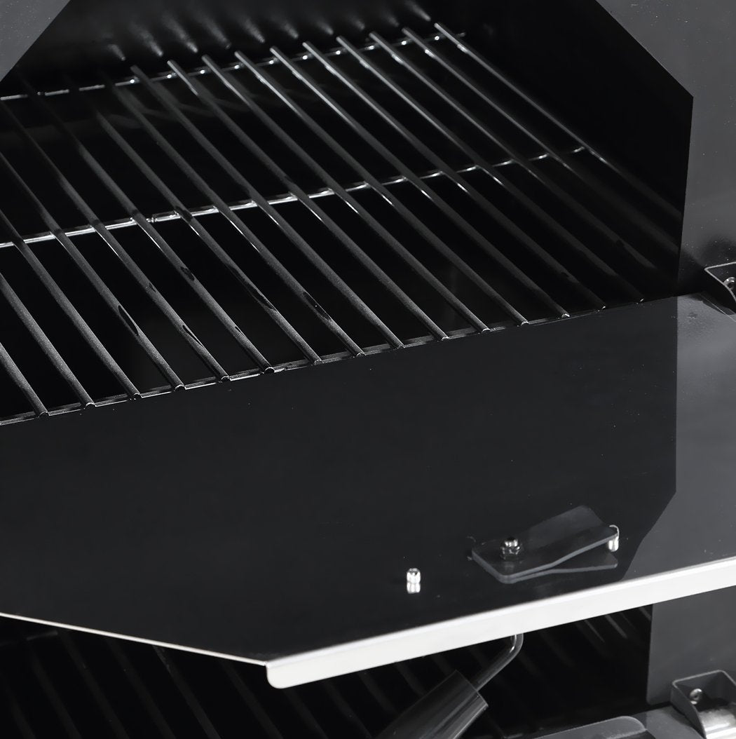 3-in-1 Charcoal BBQ Grill Steel Pizza Oven Smoker Outdoor Portable