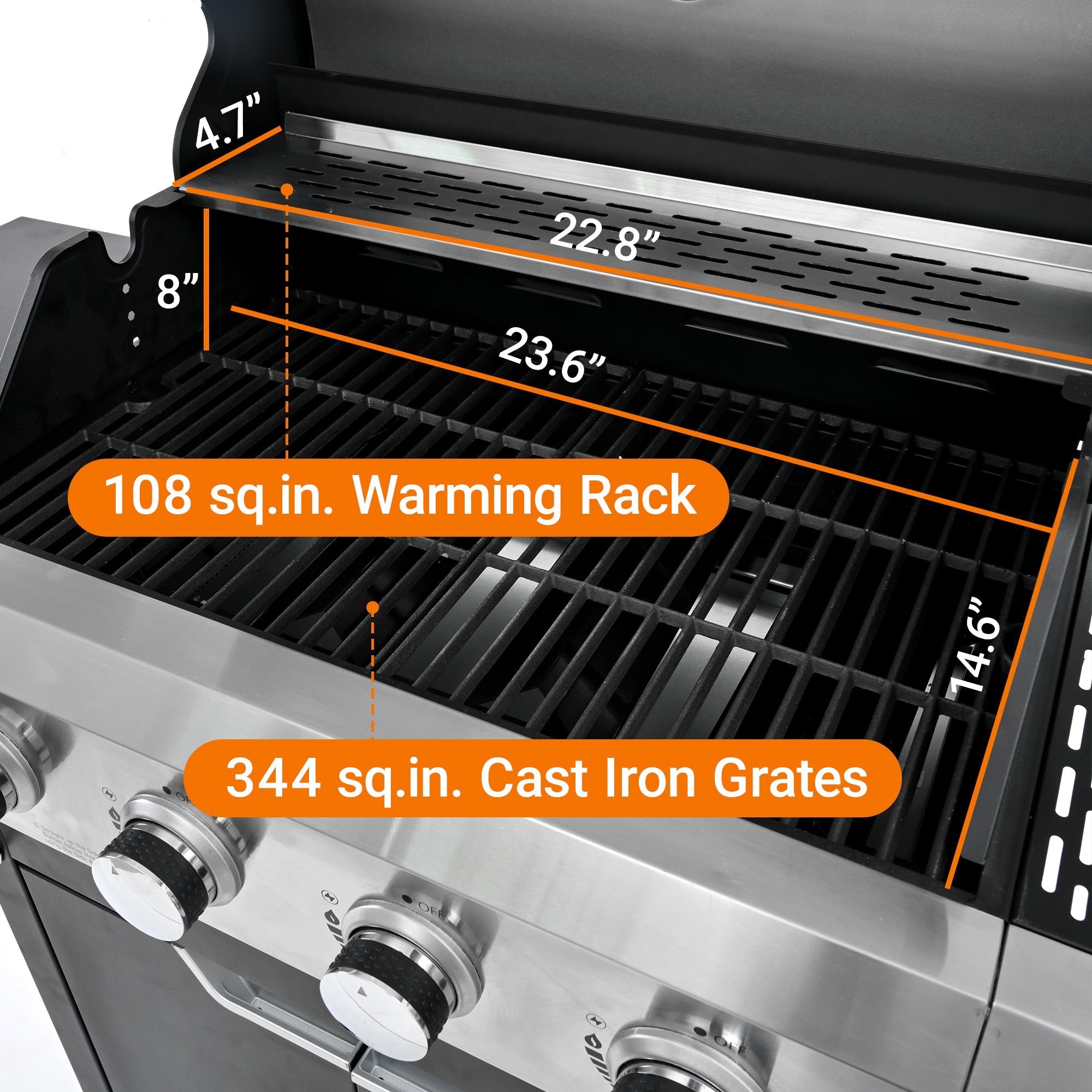 4 Burner Gas Grill Stainless Steel Propane 51,000 BTU