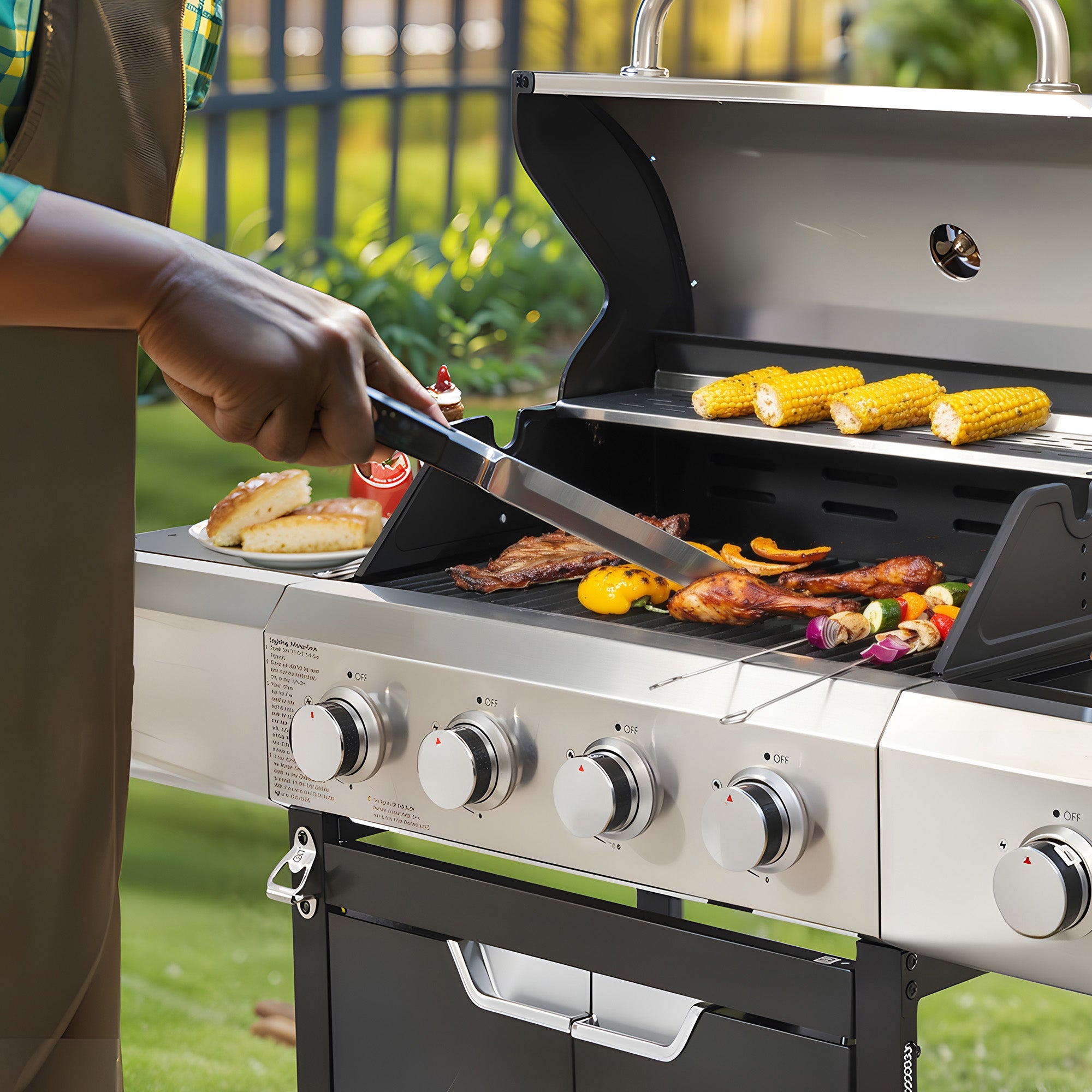 4 Burner Gas Grill Stainless Steel Propane 51,000 BTU