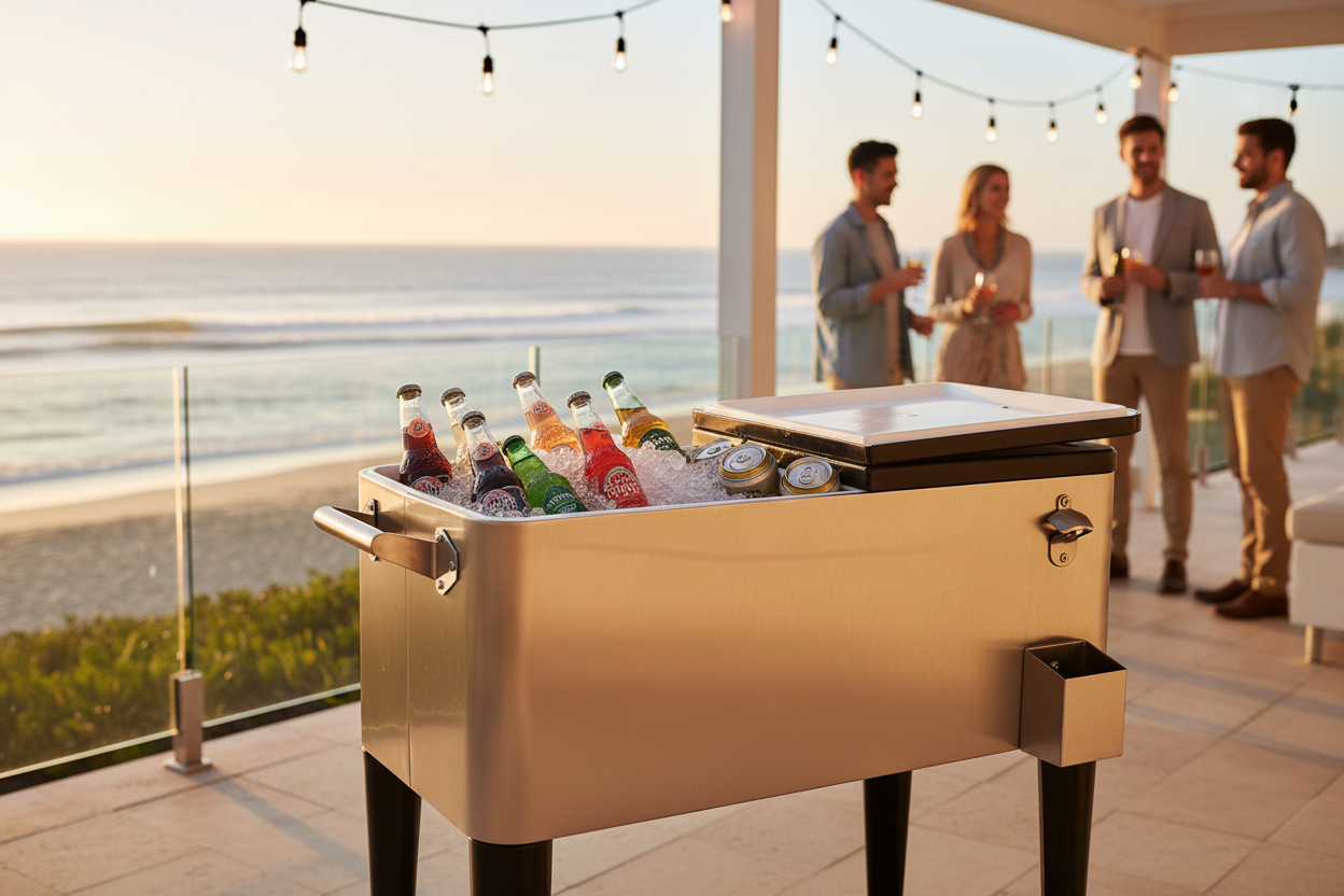 80 QT Stainless Cooler Beach House Patio