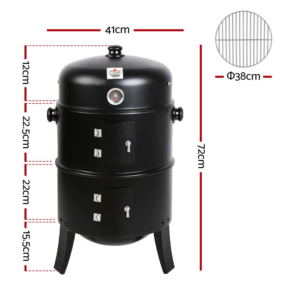 Grillz BBQ Grill 3-In-1 Charcoal Smoker