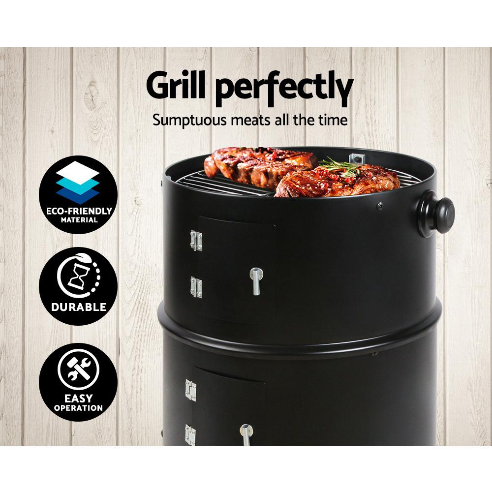 Grillz BBQ Grill 3-In-1 Charcoal Smoker