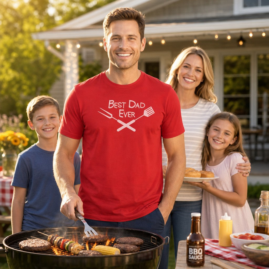 "Best Dad Ever" 100% cotton BBQ/Grilling T-shirt