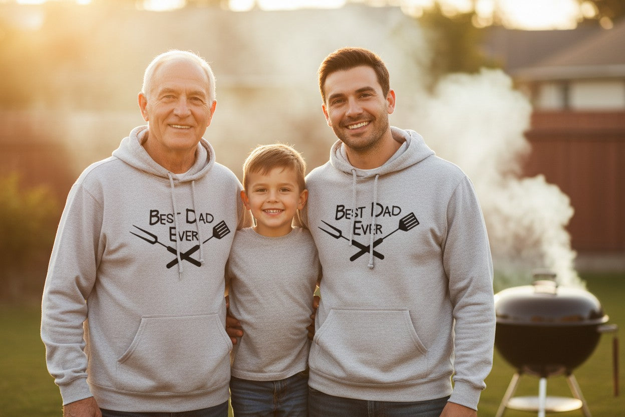 " Best Dad Ever" Hoodie - Gray - BBQ/Grilling