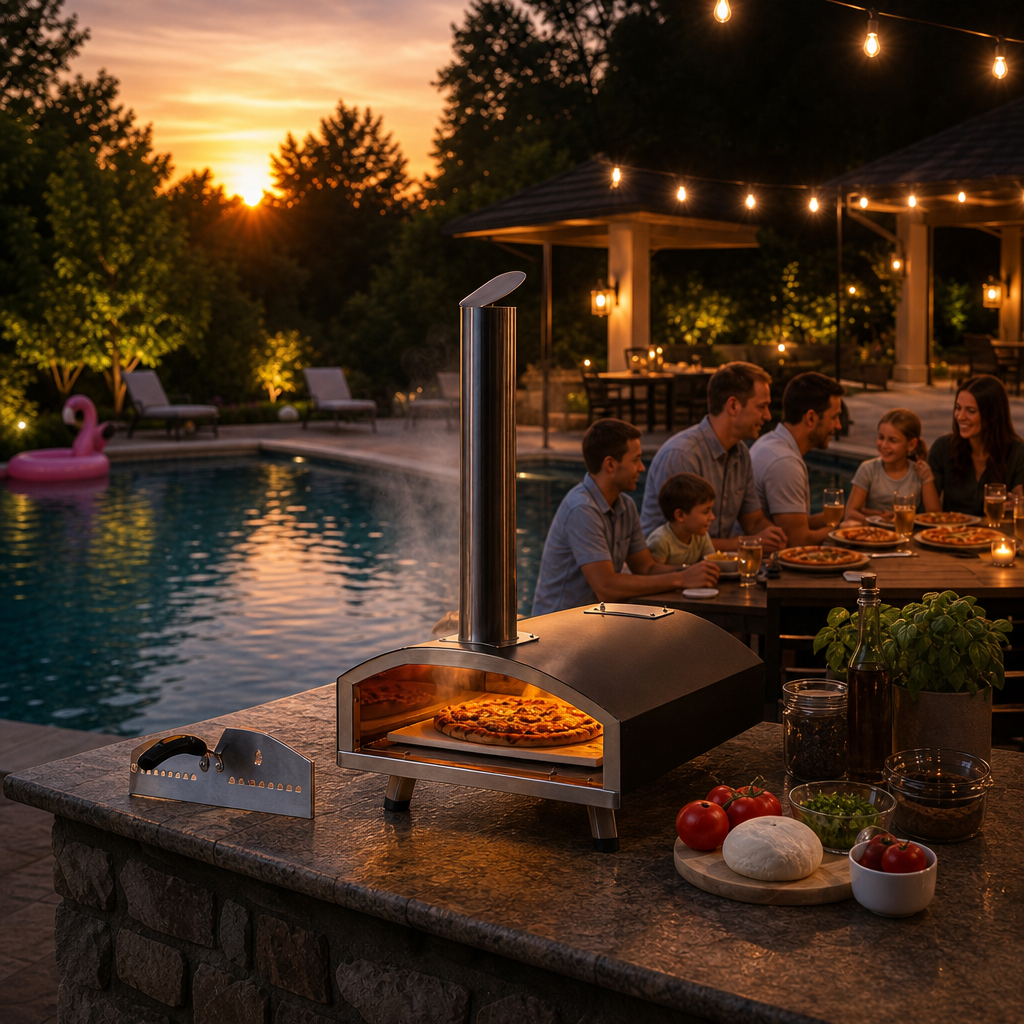 Portable Outdoor Pizza Oven- perfect for 12-inch Pizza Oven, Pellet/Chips/Charcoal
