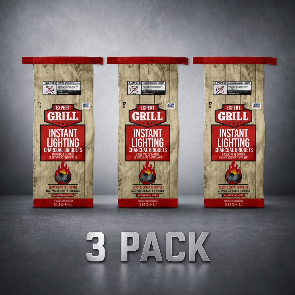 (3 pack) Instant Charcoal Briquets, 12 Lb