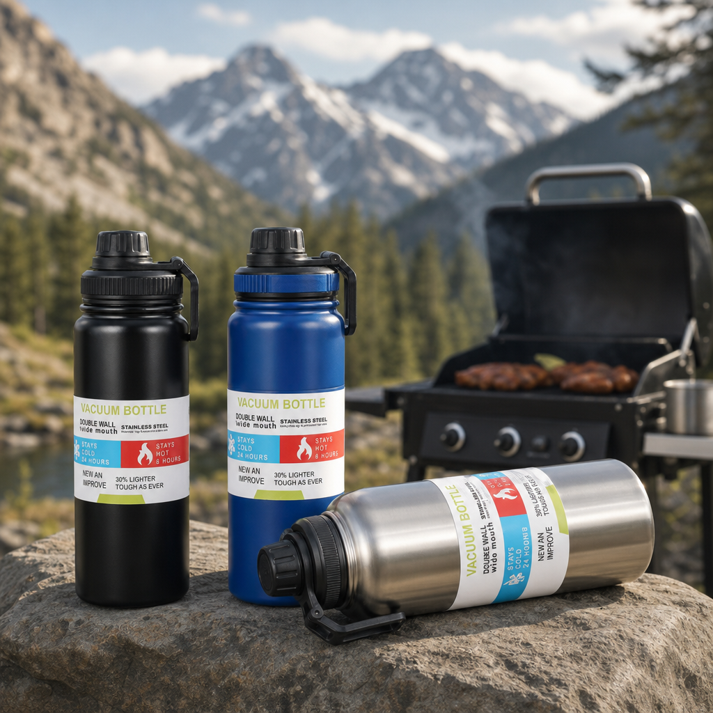 600/800/1000ML Insulated Stainless Steel-Thermos/Bottle - 3 color option