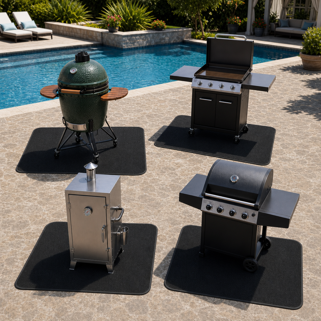 Outdoor Barbecue Grills Mat  Double-Sided Waterproof Protective