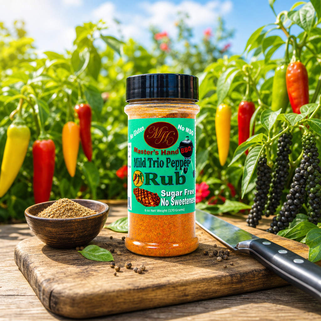 "Master's Hand" Trio Pepper Rub Mild Jar 8oz