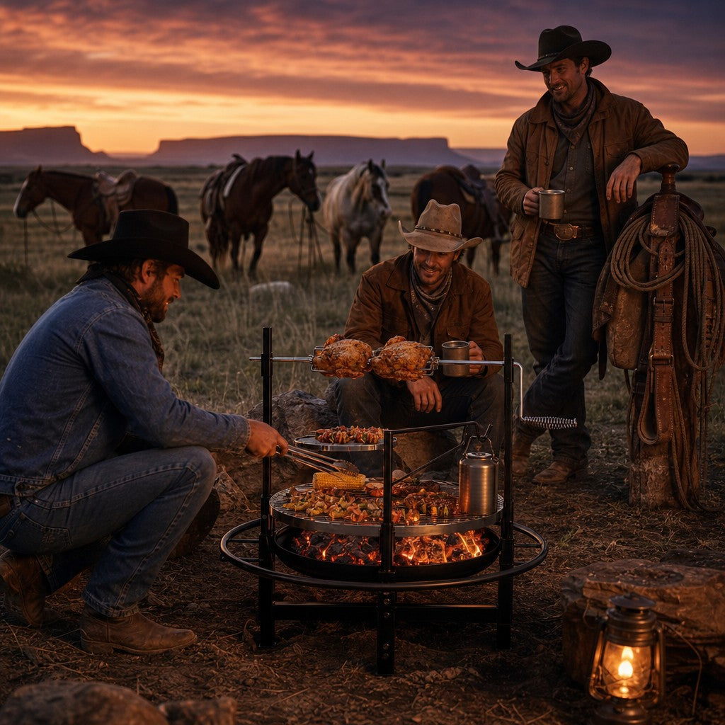 Compact Travel Cowboy Grill- perfect for camping or tailgating