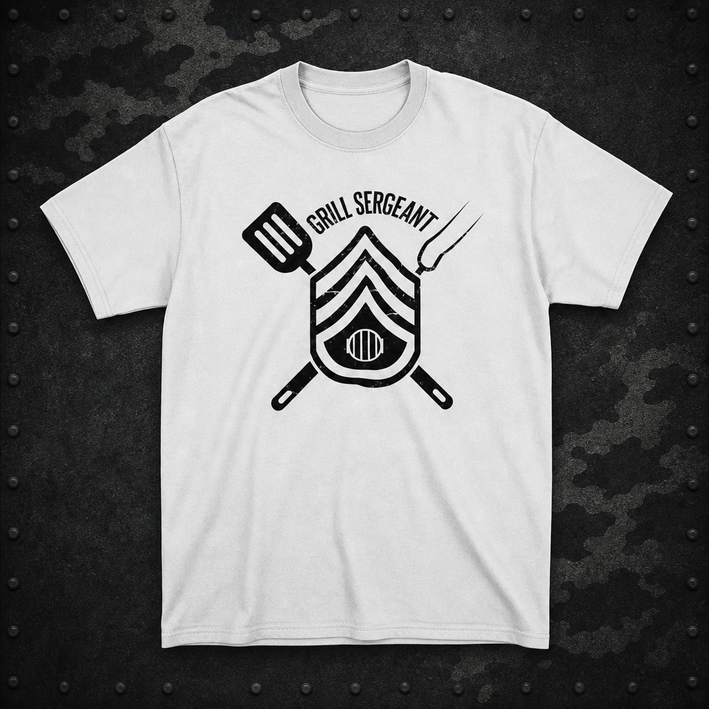 "Grill Sergeant" badge - BBQ 100% t-shirt