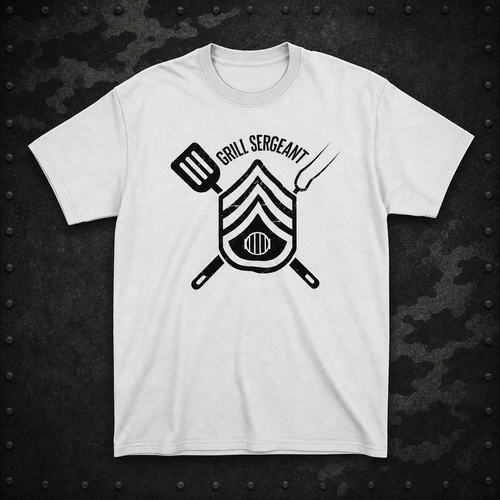 "Grill Sergeant" badge - BBQ 100% t-shirt