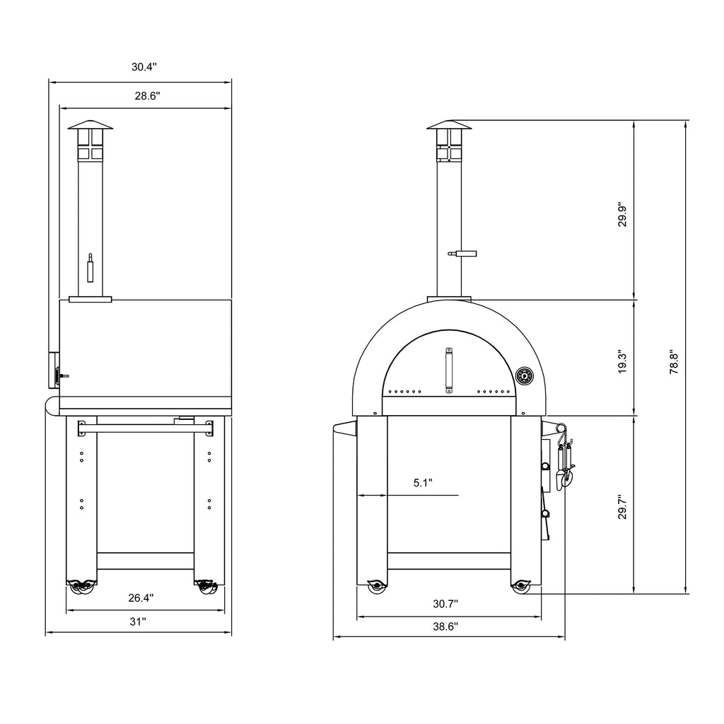 Red Outdoor Wood Fired Pizza Oven- PG06