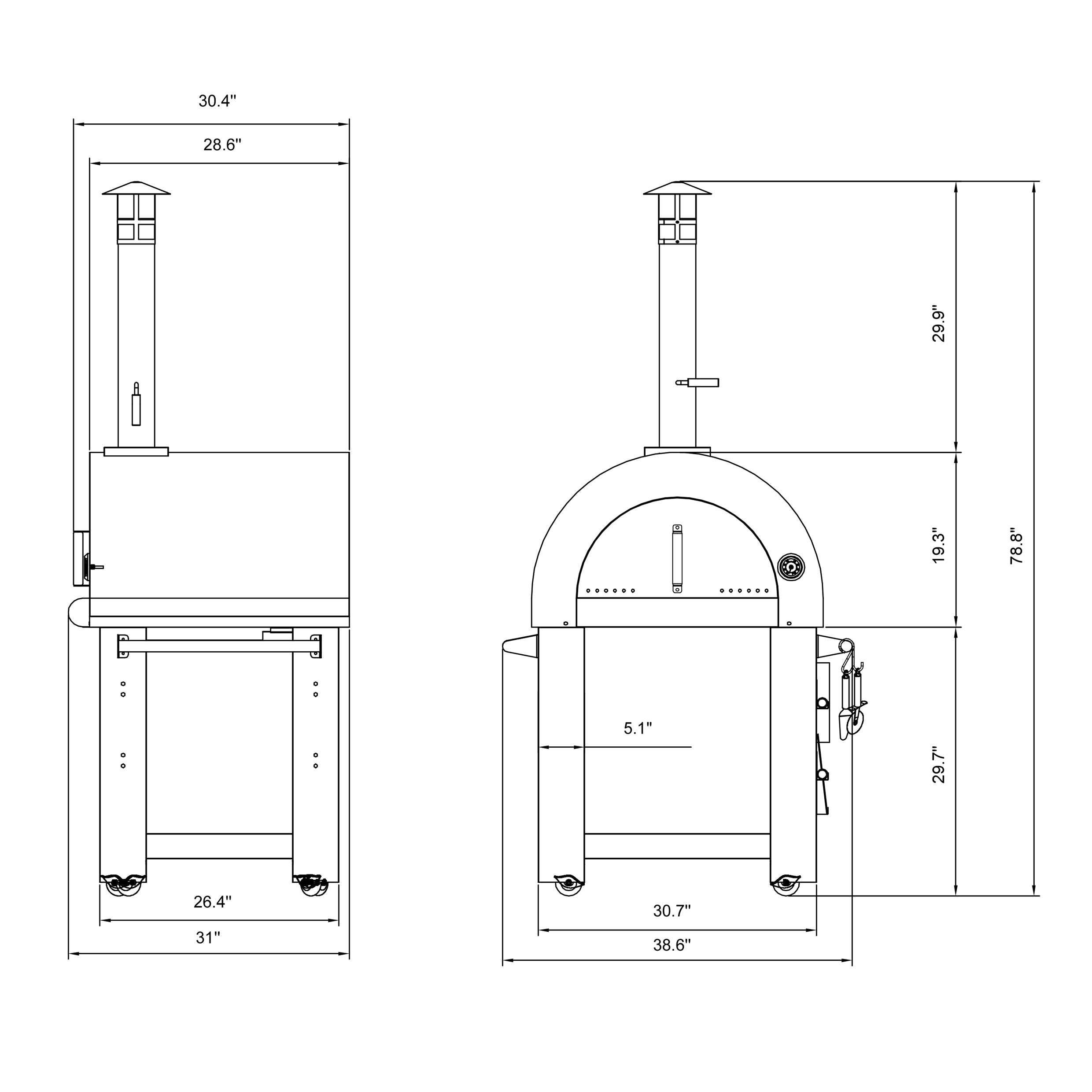 Red Outdoor Wood Fired Pizza Oven- PG06