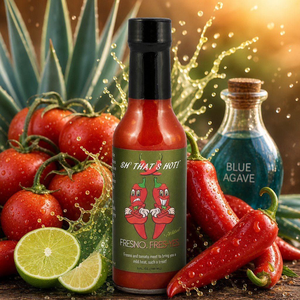 "Sh that's hot!" Grilling/BBQ hot sauce "Fresno, Fres-Yes" 5oz Jar