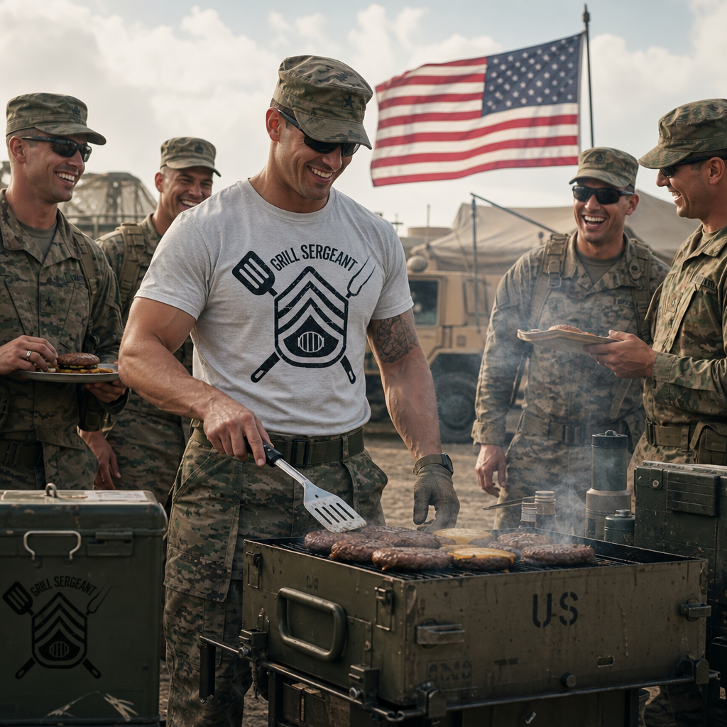 "Grill Sergeant" badge - BBQ 100% t-shirt