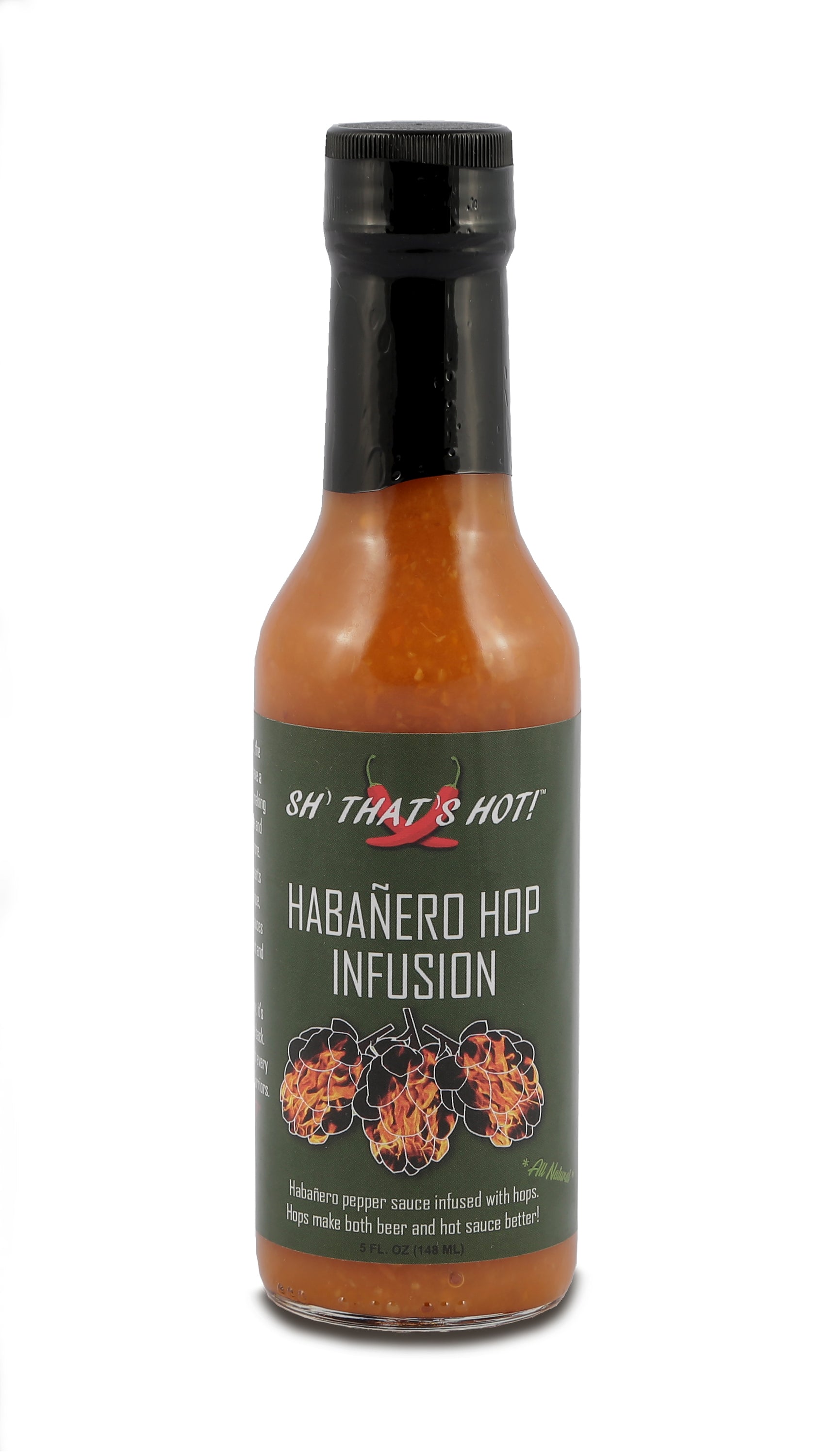 "Sh that's hot!" grilling/BBQ Hot sauce - "Habanero Hop Infusion" 5oz jar- hot