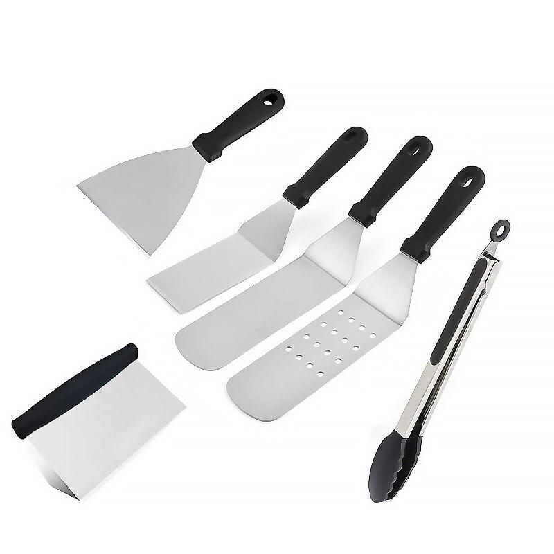 10 Piece Stainless Steel/Wood Barbecue Tool set for grilling/BBQ