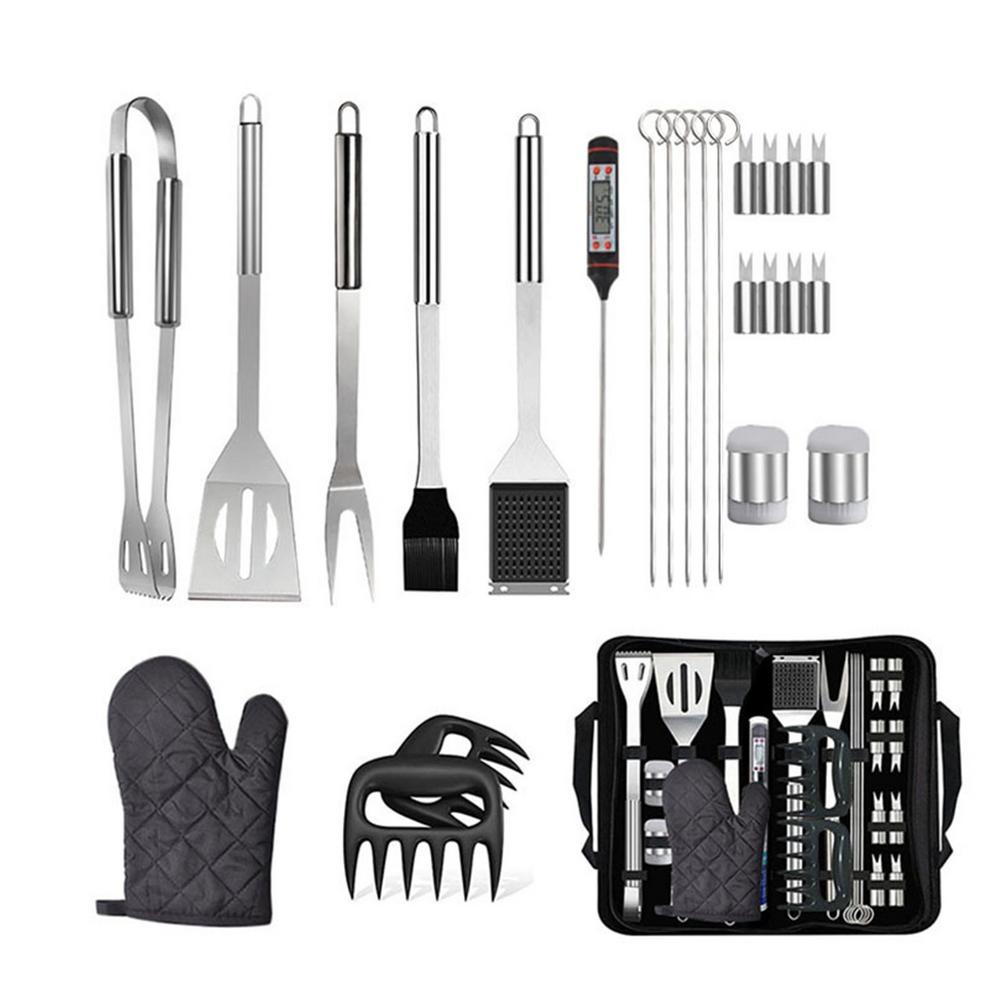 25PCS/Set Stainless Steel Barbecue Grilling Tools Set BBQ Utensils