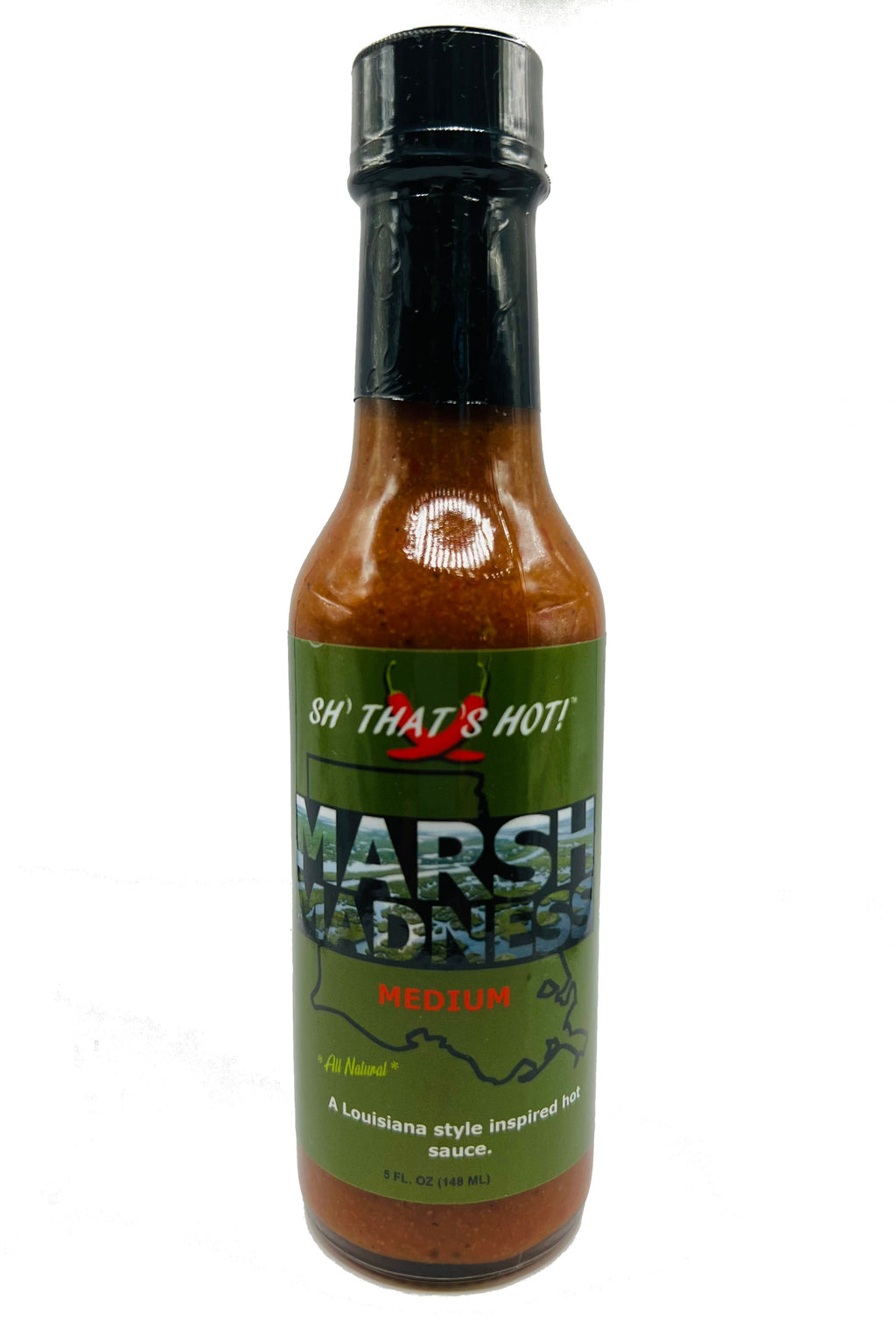 "Sh' That's Hot!" - Marsh Madness (Medium) Hot Sauce 5oz Jar