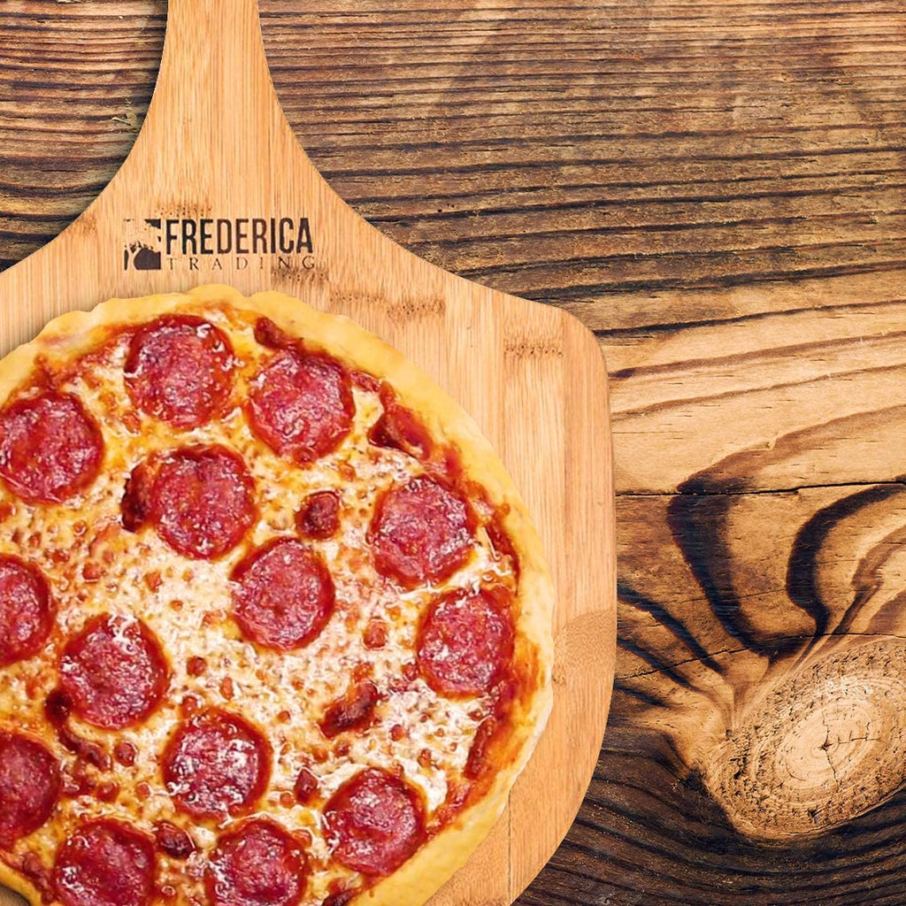 Premium Natural Bamboo Pizza Peel Paddle and Cutting Board - 2 sizes