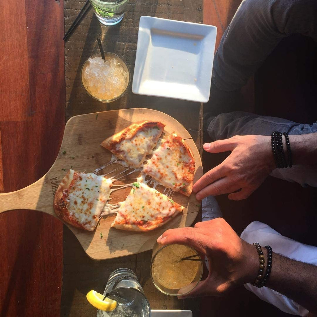 Premium Natural Bamboo Pizza Peel Paddle and Cutting Board - 2 sizes