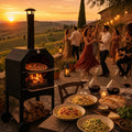 3-in-1 Charcoal BBQ Grill Steel Pizza Oven Smoker Outdoor Portable