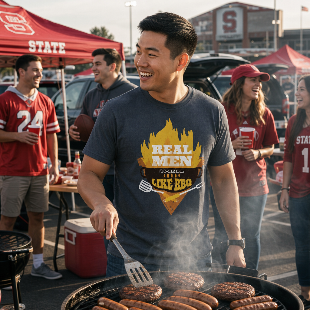 "Real Men Smell Like BBQ" 100% cotton T-shirt