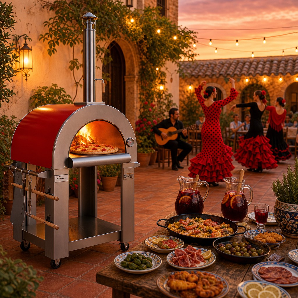 Red Outdoor Wood Fired Pizza Oven- PG06
