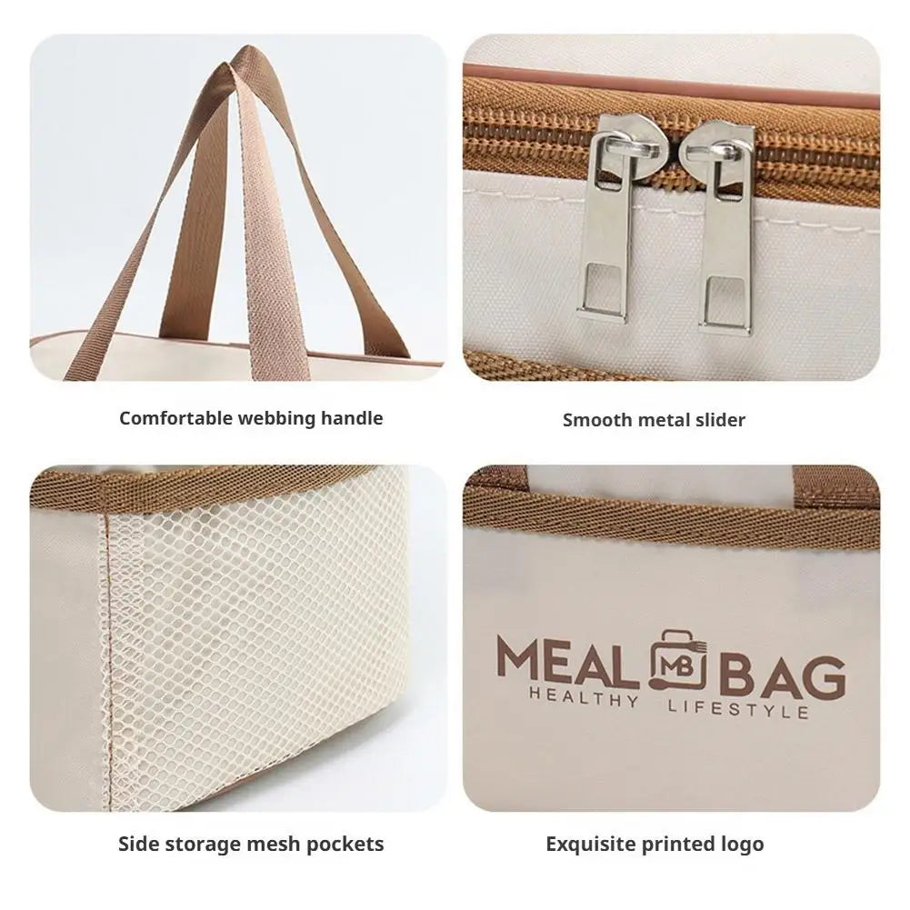 Large Capacity Tote Bento Insulated Lunch Bag Picnic Food Box Storage