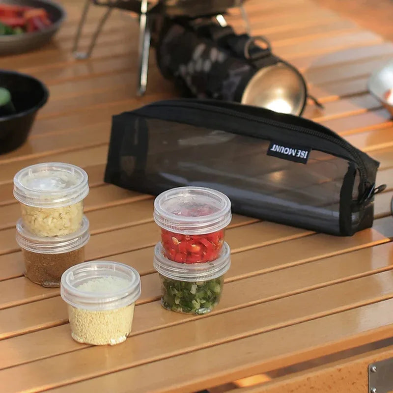 Seasoning Container Set, Including 5 Transparent Seasoning Boxes