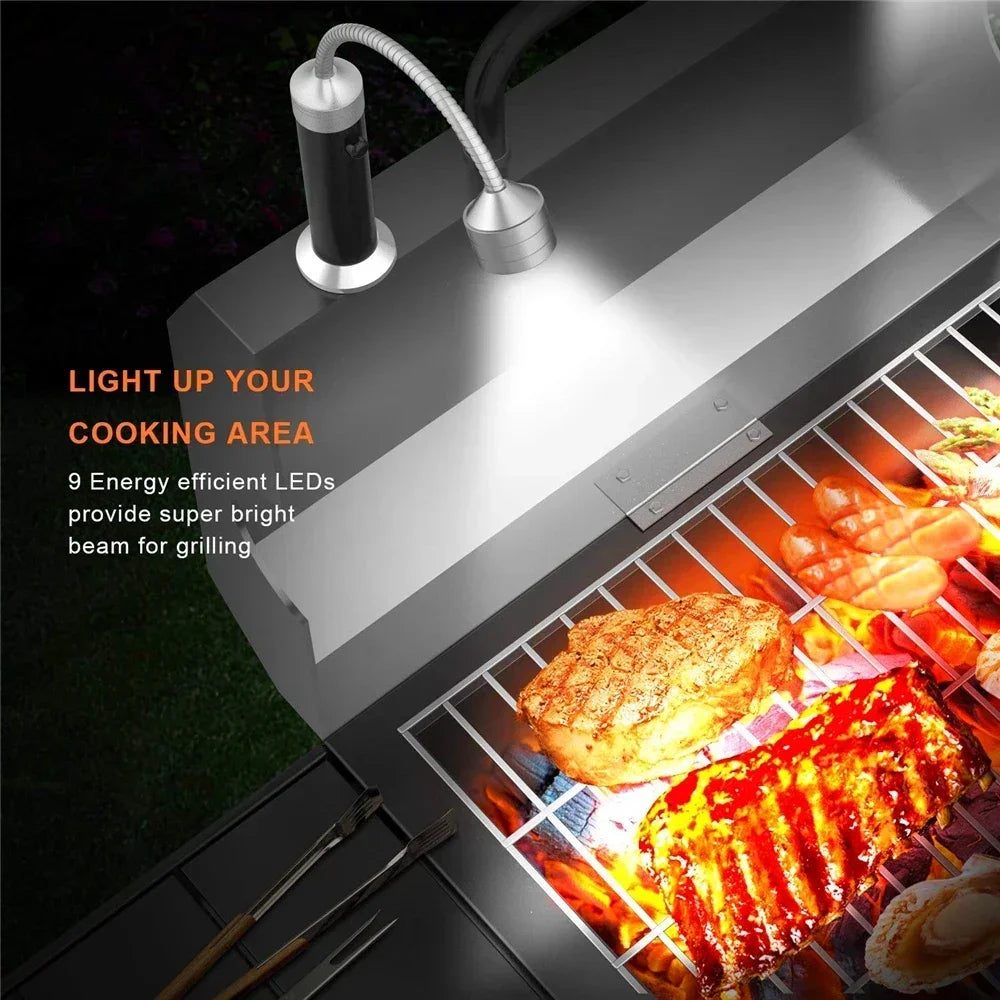 Magnetic Outdoor BBQ Barbecue Grill Led Grill Lights Adjustable