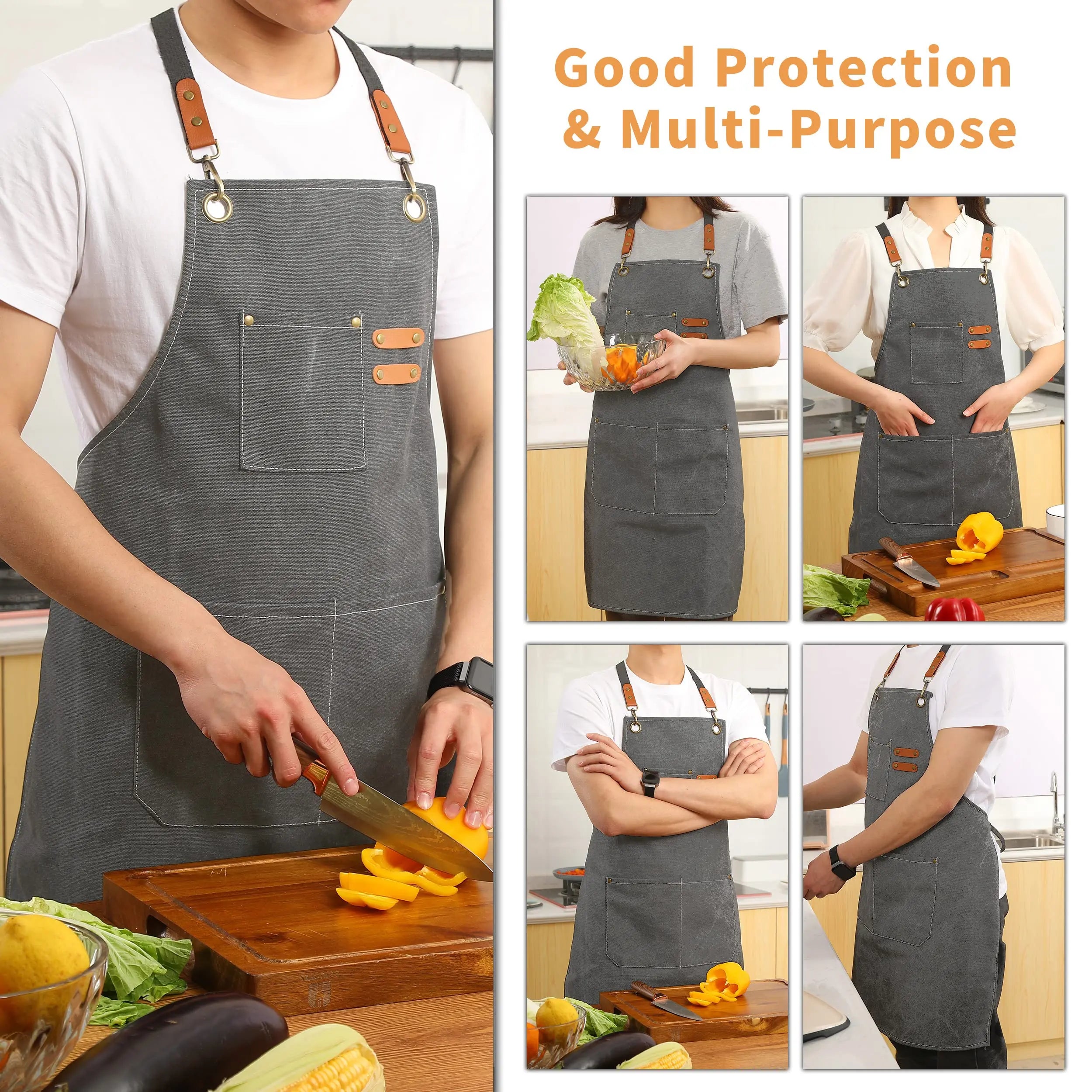 Canvas Apron - best grilling/BBQ/Kitchen- One size fits most