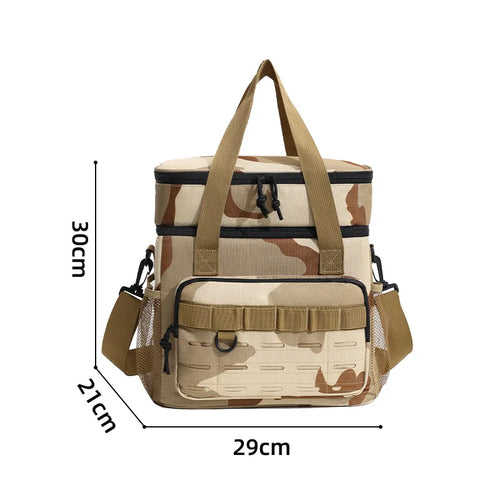 1pc Insulated Backpack Cooler Large Capacity Oxford Cloth Backpack