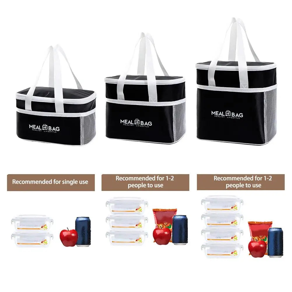 Large Capacity Tote Bento Insulated Lunch Bag Picnic Food Box Storage