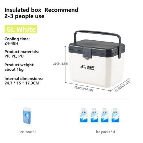 Portable Ice Cooler - 3 sizes available: 6L, 13.5L, 22L - Bisinna