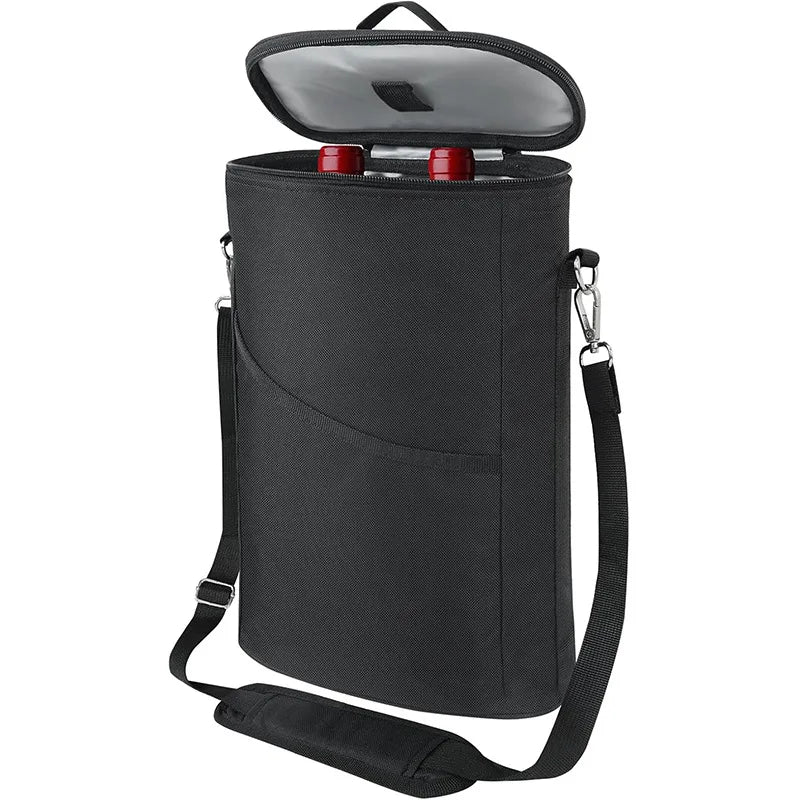 Double Bottle Wine Carrier Tote - Insulated - Leakproof- Wine Travel Bag