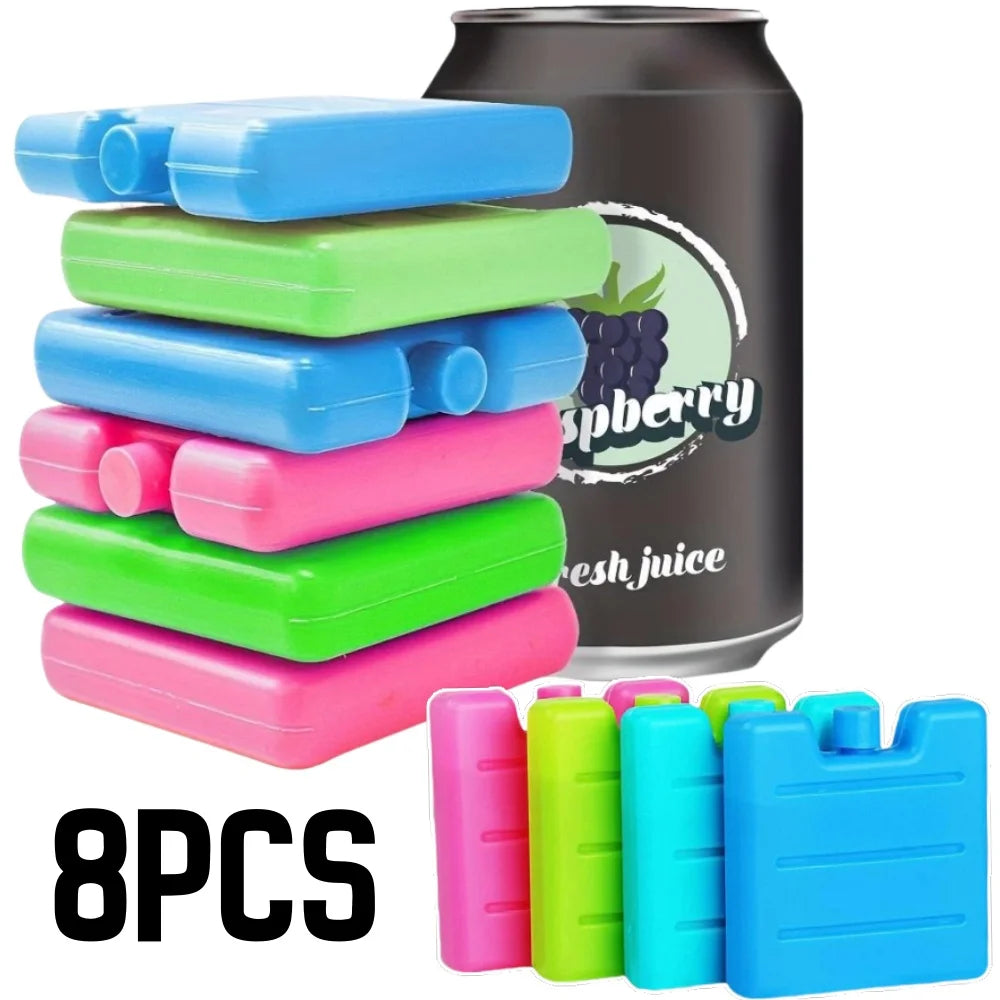 8pc Reusable Gel Ice Blocks for Cooler or Insulated bag