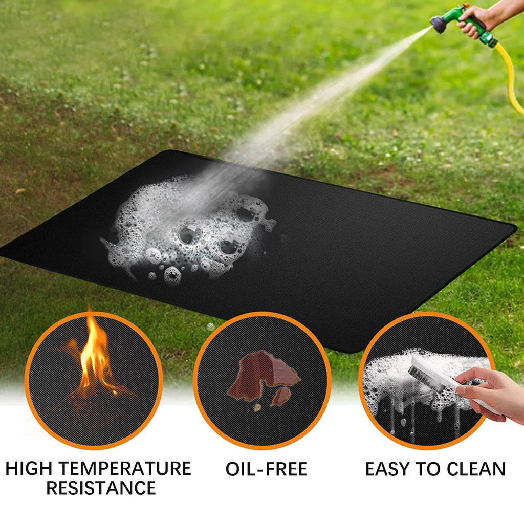 Outdoor Barbecue Grills Mat  Double-Sided Waterproof Protective