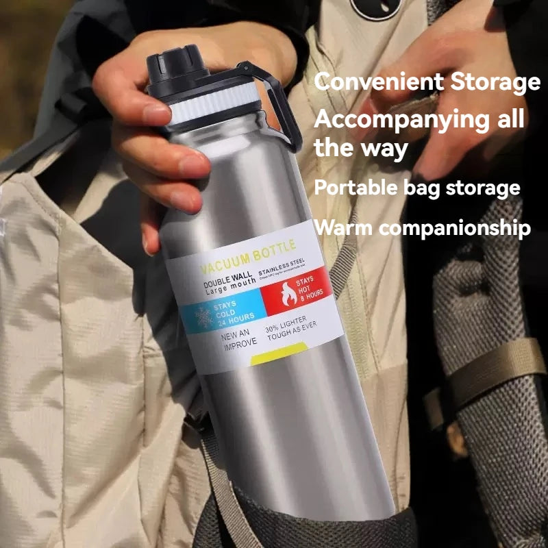 600/800/1000ML Insulated Stainless Steel-Thermos/Bottle - 3 color option
